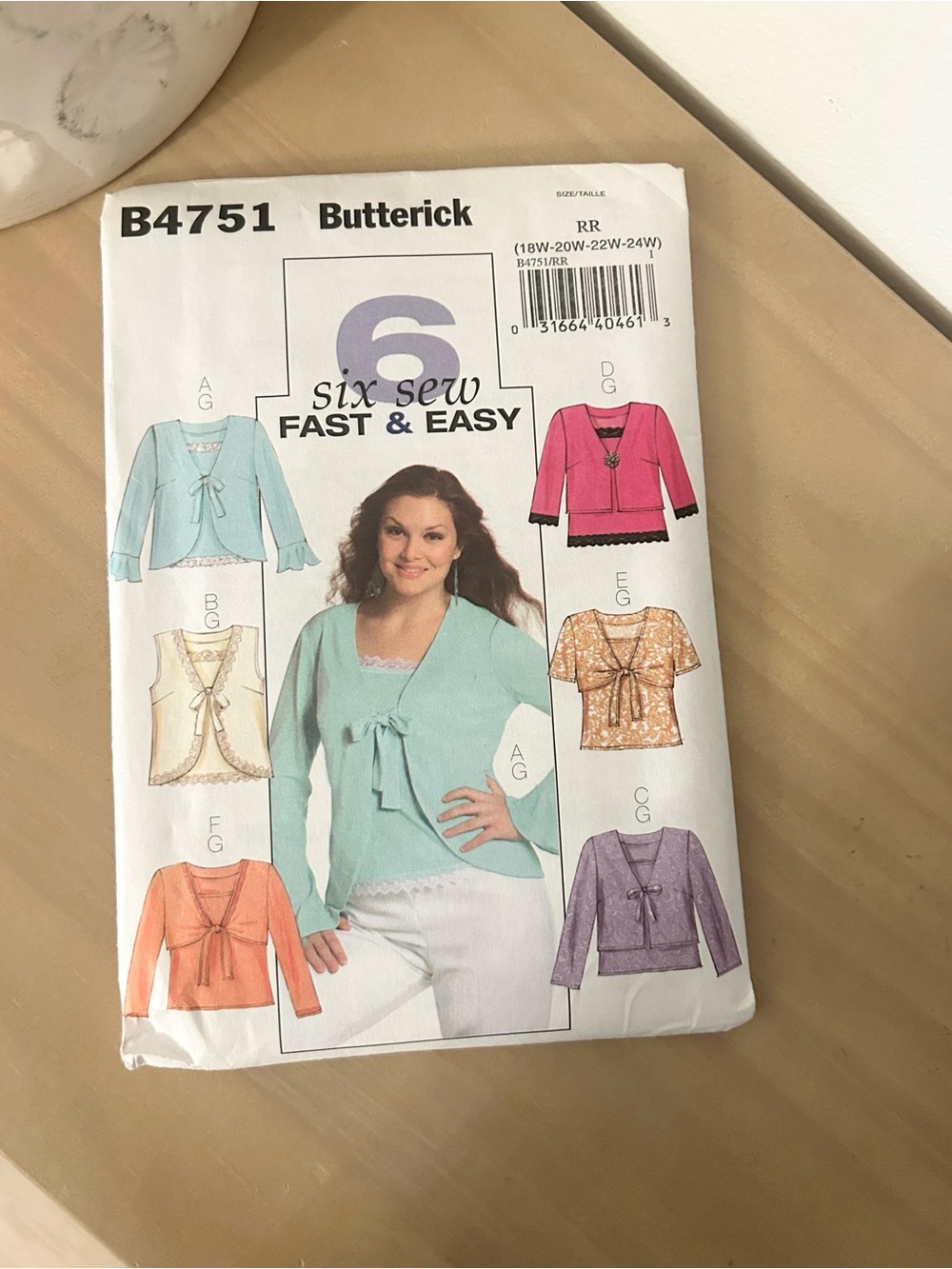 Vintage Butterick B4751 Misses Easy-to-Sew Shrug & Top Sewing Pattern RR